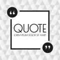 Quote box or frame design. Speech bubble and comment template. Text quotation background. Vector illustration. Royalty Free Stock Photo